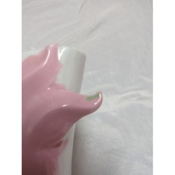 Vintage Goldfish Beta Fish Curve Ceramic Vase 6" Pink Green Made In China - Picture 9 of 11